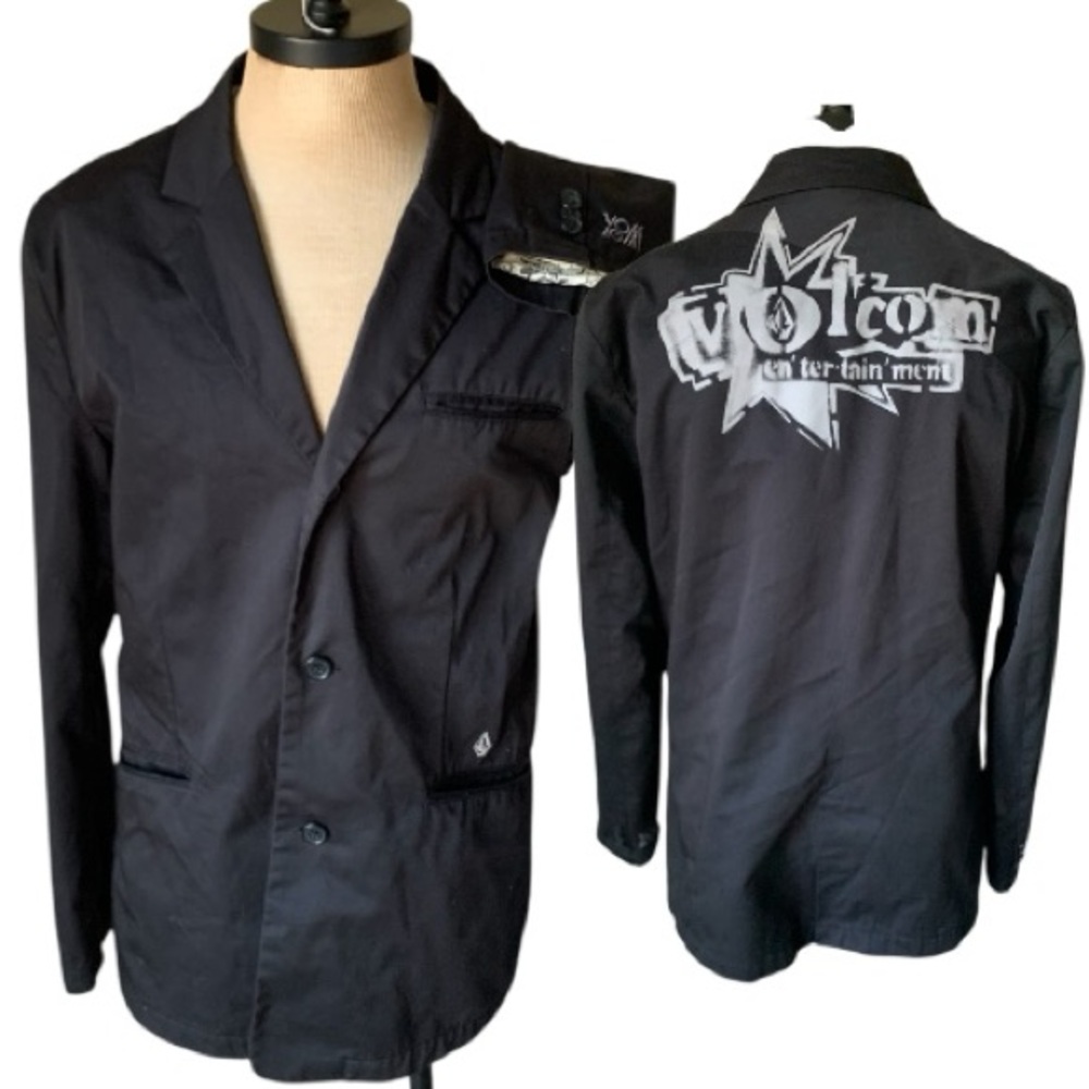 Volcom rare Black Stone Suit Blazer Jacket